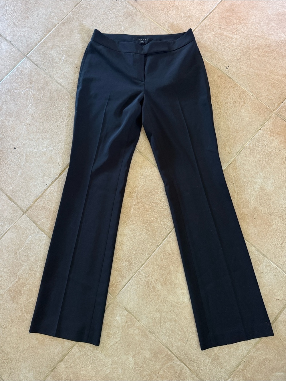 Theory Black Boot-Cut Dress Pants
